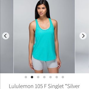 lululemon 105 F singlet +silver